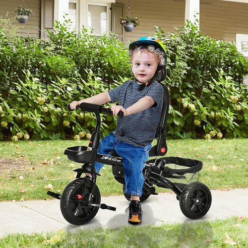 Qaba Baby Tricycle 4 In 1 Push Stroll w/ Reversible Angle Adjustable - fentonshop
